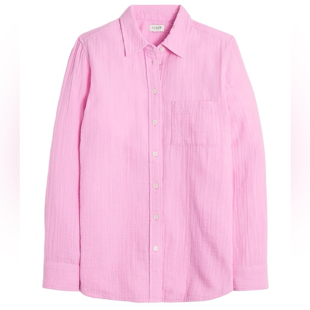 *NWT* J. Crew Gauze Button-Down Long Sleeve Shirt | Lotus Bloom (Pink) 💕